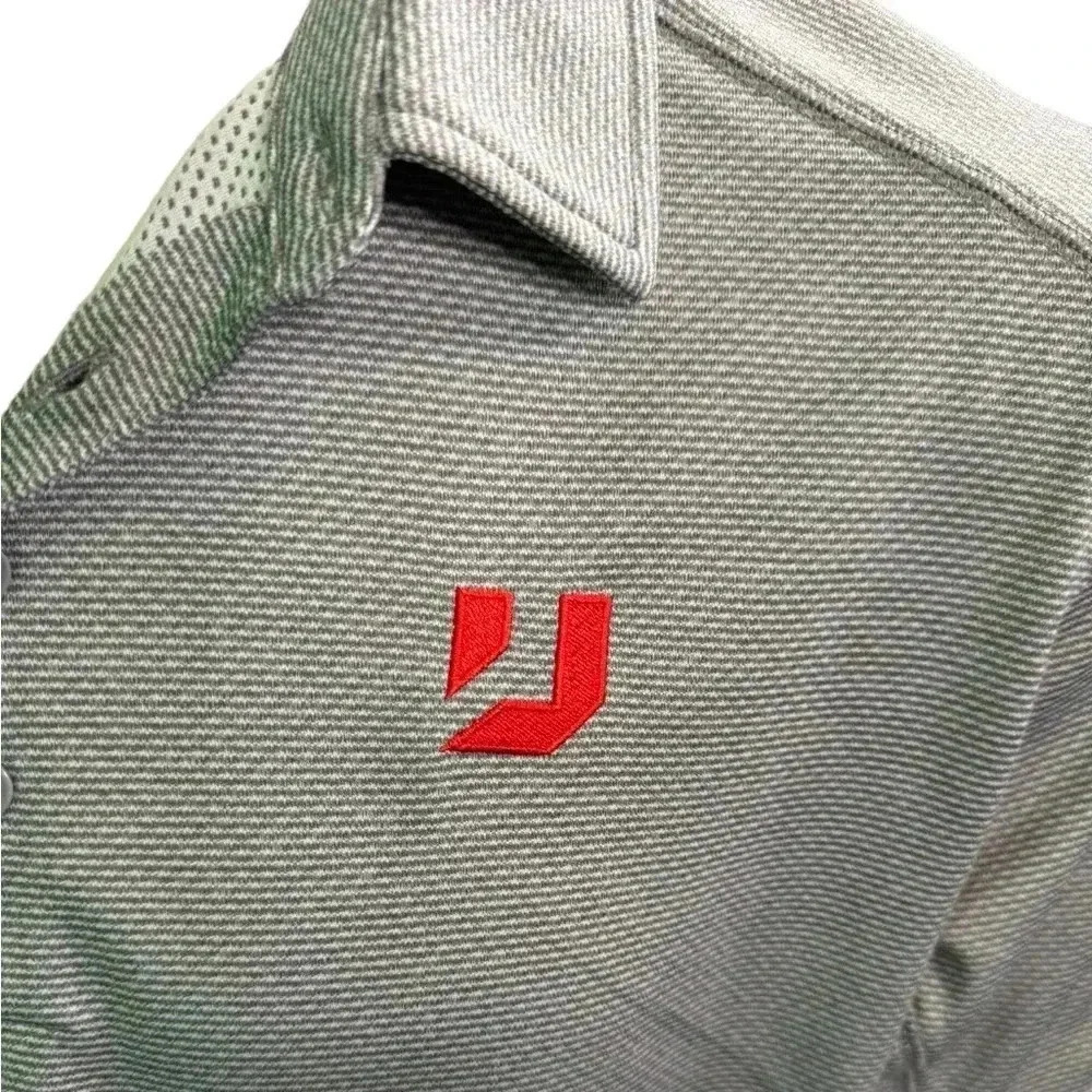 Men's U Polo Golf Shirt XL Gray Polyester Short Sleeve Casual - Picture 3 of 8
